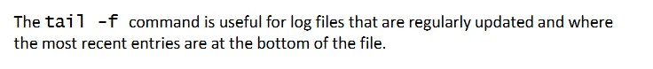 kegunaan -f tail
